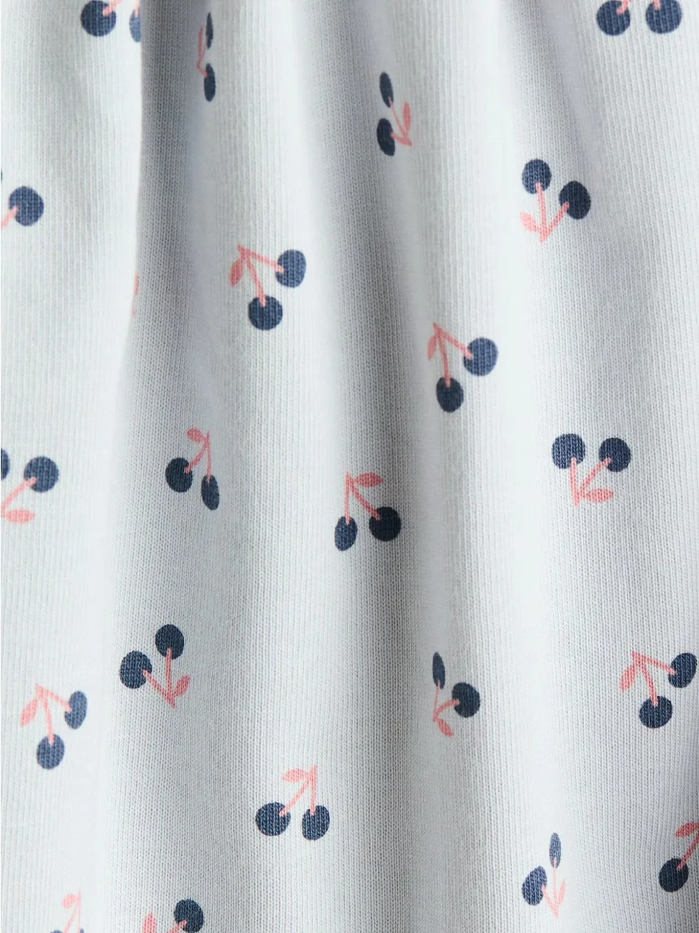 Light Blue Cherry-Print Strappy Kids Romper